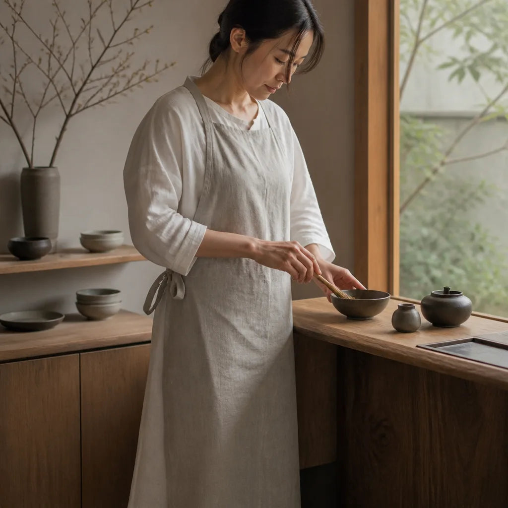 tablier-japonais-lin-cuisine-style-japan