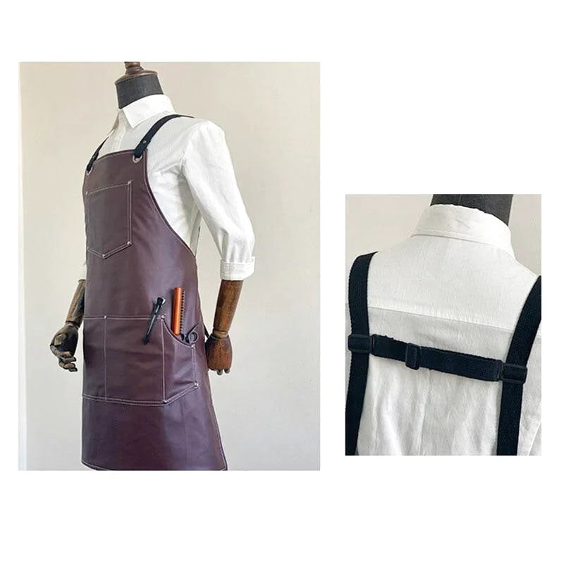 Tablier Cuir Vegan Marron