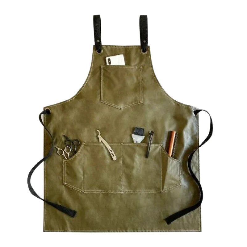 Tablier Cuir Vegan Vert