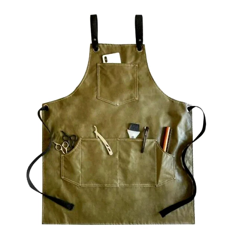 tablier-cuir-vegan-vert