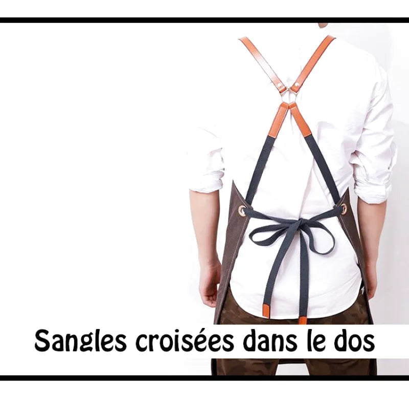 Tablier de Cuisine Denim Kaki