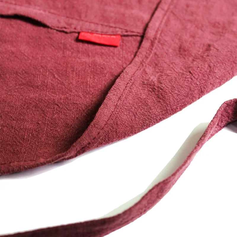 Tablier en Lin et Cuir