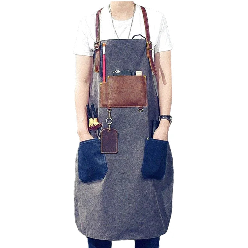 Tablier Jean Et Cuir