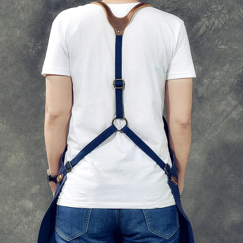 Tablier Jean Et Cuir